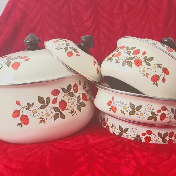 Sheffield Strawberries 'n Cream Pot 6 piece set - Picture 1 of 7